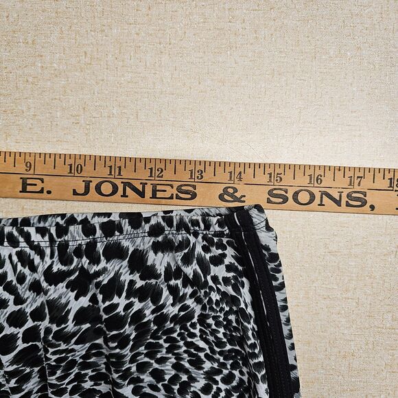 BCBG Womens Animal Print Skirt Sz Large Contrast Trim Knee Length Mob Wife Siren - Picture 6 of 8